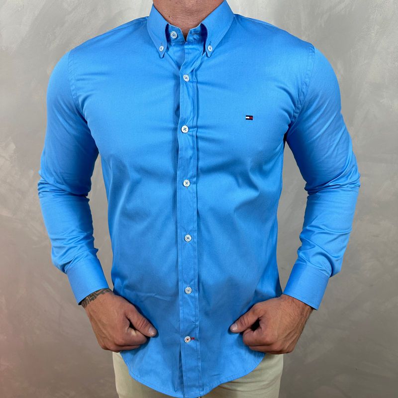 Camisa Manga Longa TH Azul - 40981 - PORTAL DROP - ATACADO
