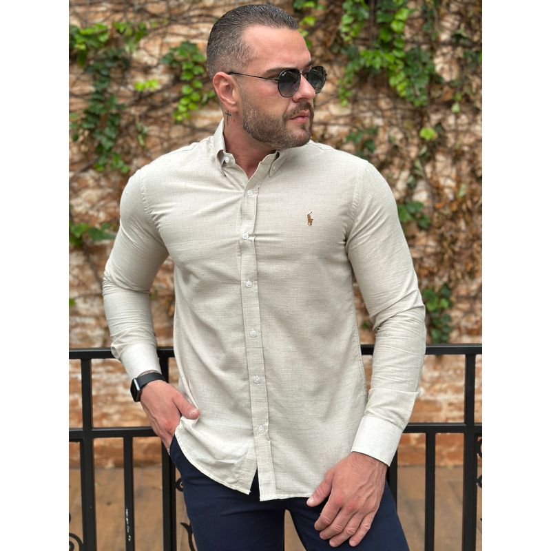 Camisa Manga Longa Linho PRL - 41071 - PORTAL DROP - ATACADO