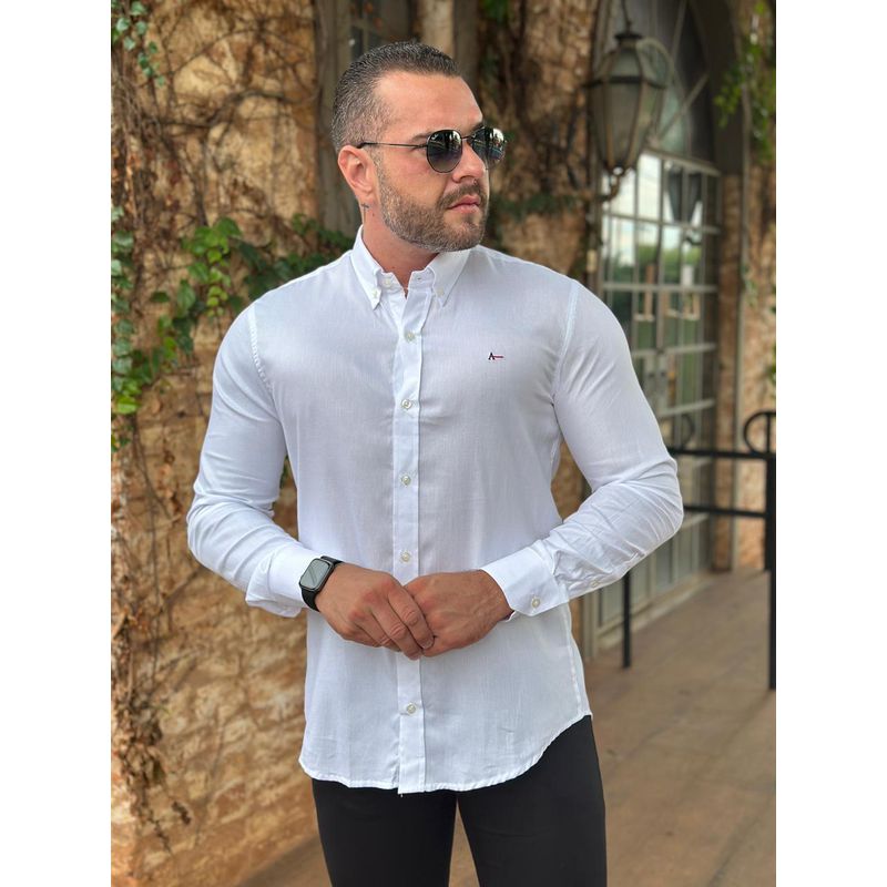 Camisa Manga Longa Aramis Branco - 41077 - PORTAL DROP - ATACADO
