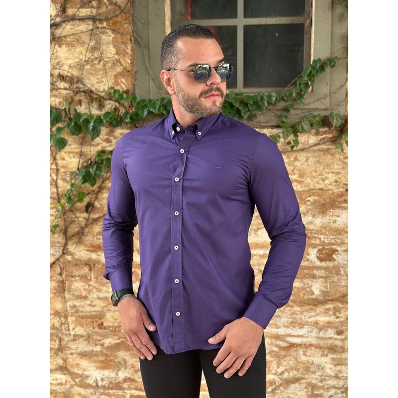 Camisa Manga Longa Ellus Roxo - 41109 - PORTAL DROP - ATACADO