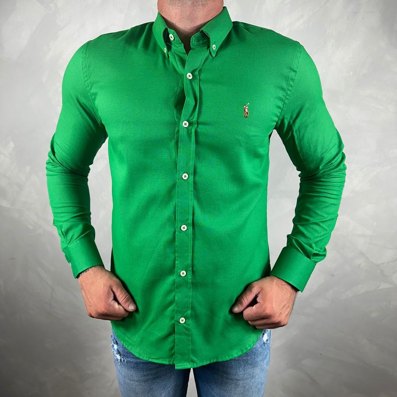 Camisa Manga Longa PRL Verde - 41123 - PORTAL DROP - ATACADO