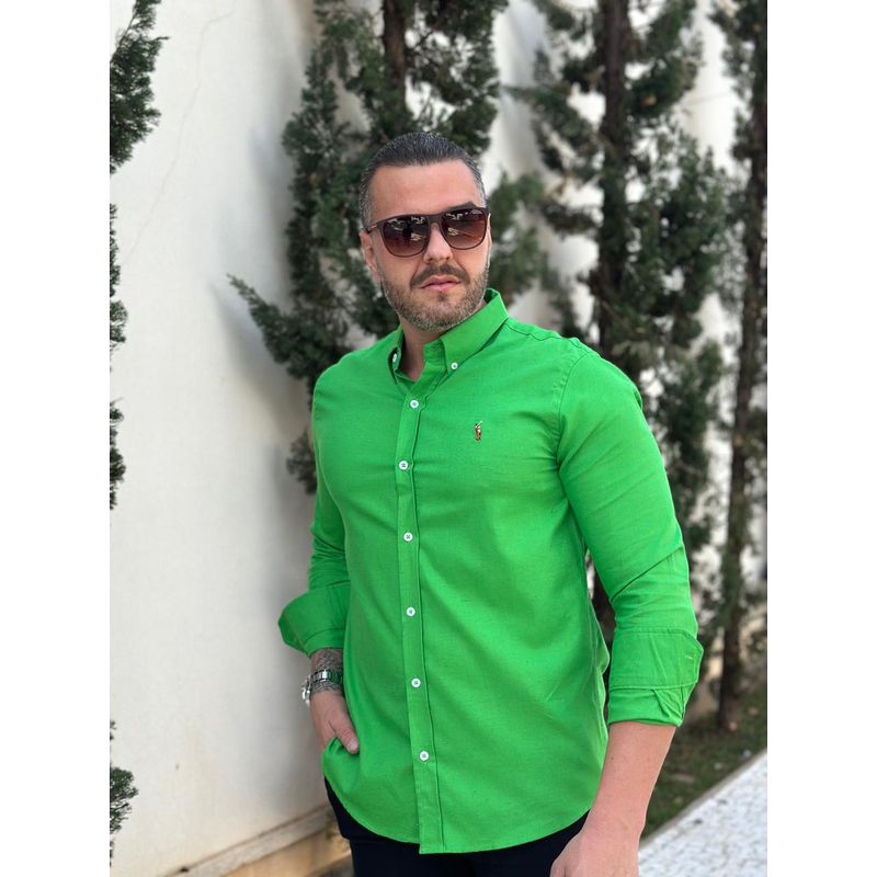 Camisa Manga Longa PRL Verde ⭐ - 41126 - PORTAL DROP - ATACADO