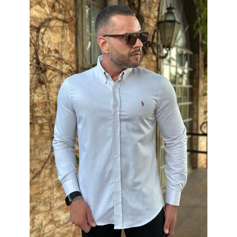 Camisa Manga Longa PRL Bege - 41158 - PORTAL DROP - ATACADO
