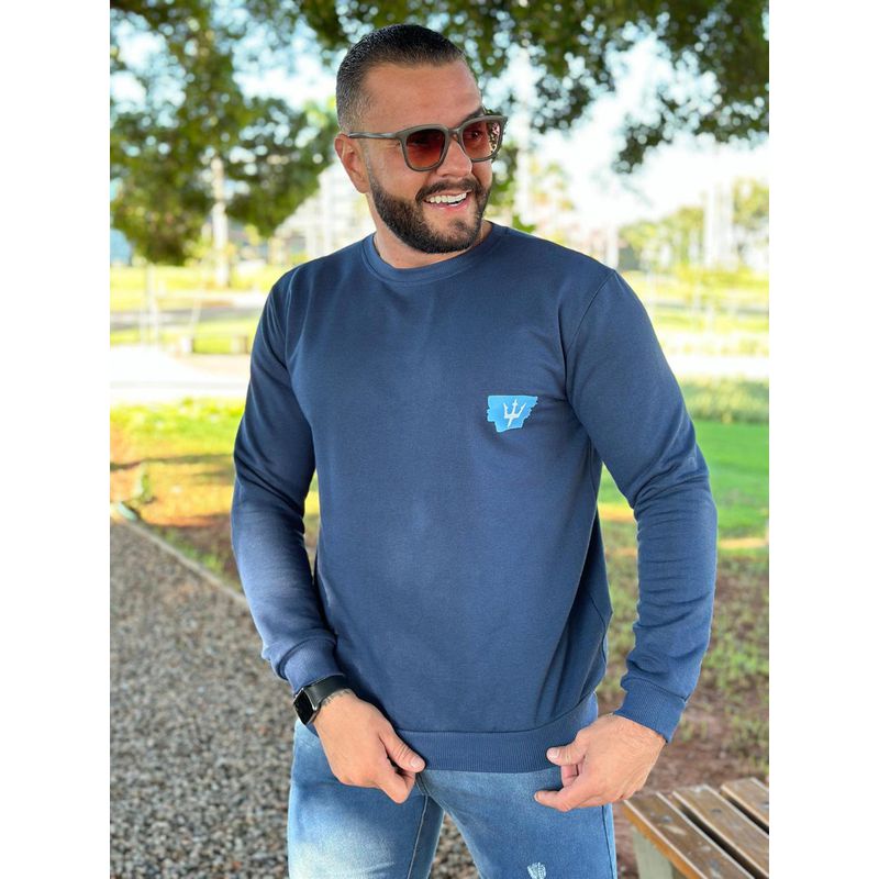 Blusa Moletom OSK Azul - 4140 - PORTAL DROP - ATACADO