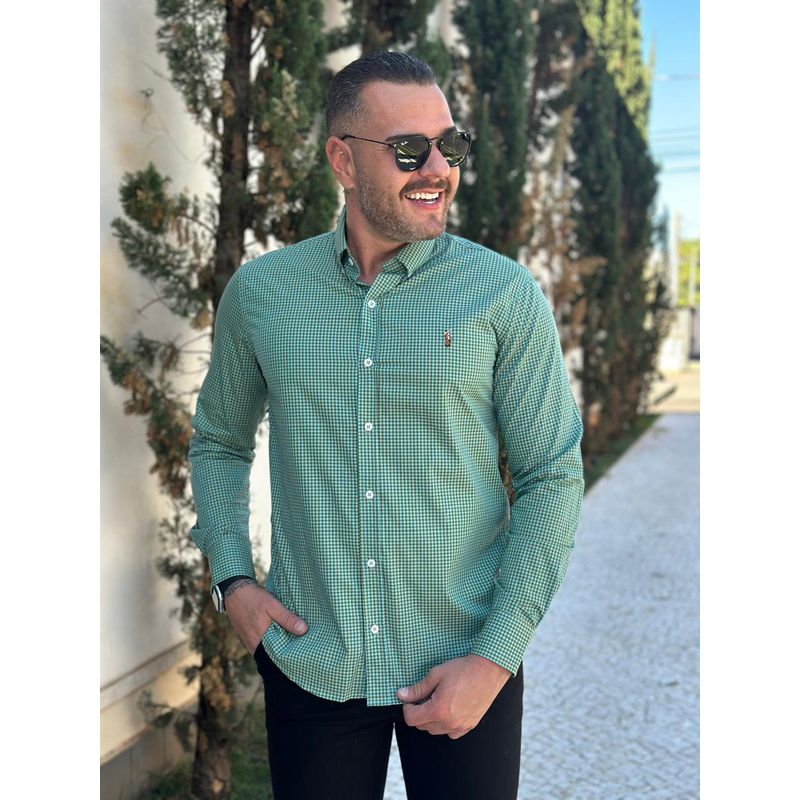 Camisa Manga Longa PRL Xadrez Verde - 42041 - PORTAL DROP - ATACADO