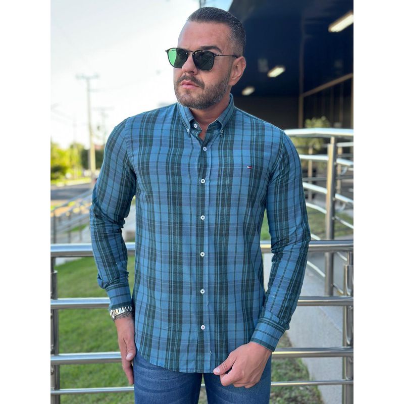 Camisa Manga Longa TH Xadrez - 42047 - PORTAL DROP - ATACADO