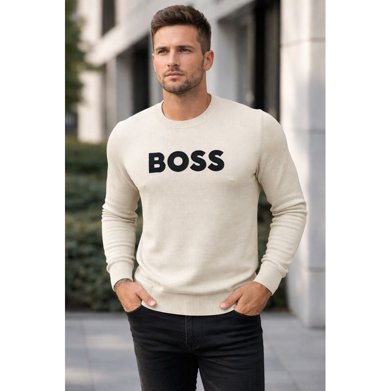 Suéter HB Bege DFC. - 7238 - PORTAL DROP - ATACADO