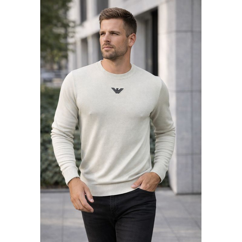 Suéter Armani Bege DFC. - 7243 - PORTAL DROP - ATACADO