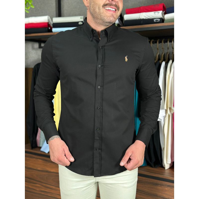 Camisa Manga Longa PRL Preto - 43010 - PORTAL DROP - ATACADO