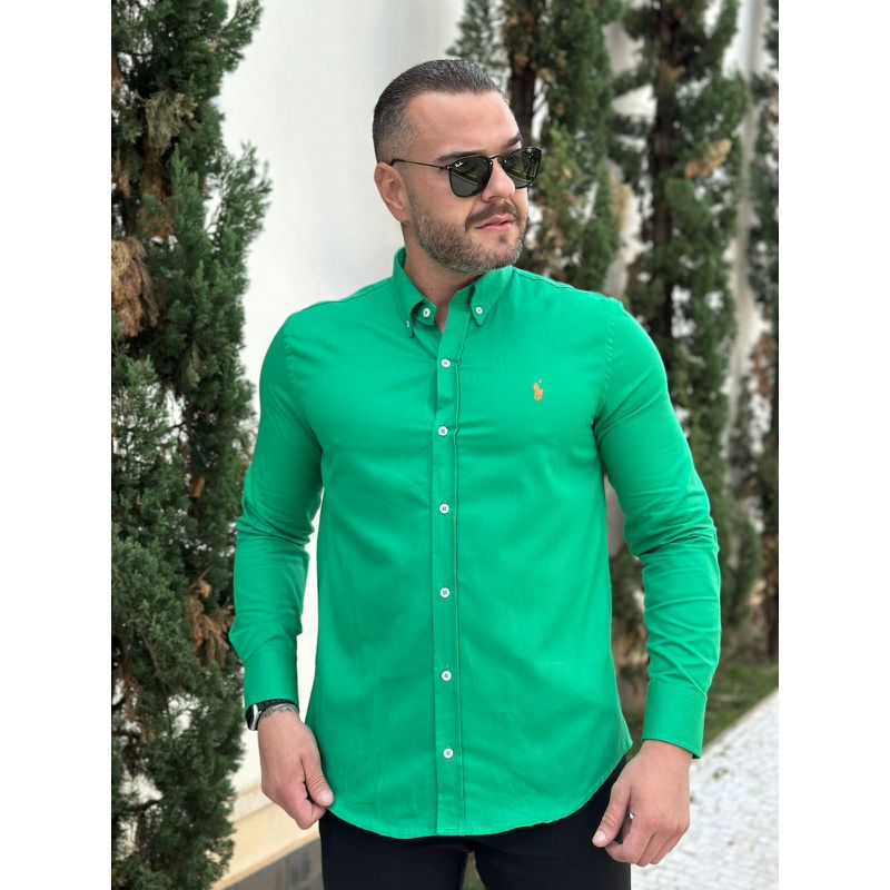Camisa Manga Longa PRL Verde. - 43029 - PORTAL DROP - ATACADO