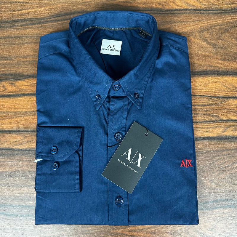 Camisa Manga Longa Armani Azul - 43055 - PORTAL DROP - ATACADO