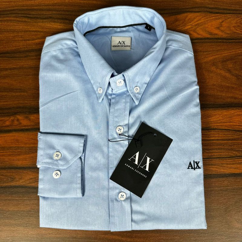 Camisa Manga Longa Armani Azul - 43062 - PORTAL DROP - ATACADO