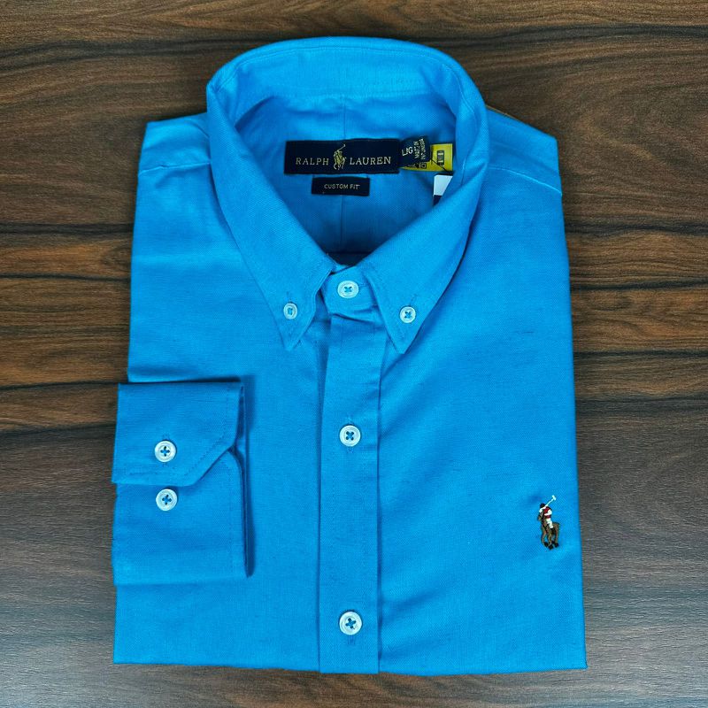 Camisa Manga Longa PRL Azul - 43064 - PORTAL DROP - ATACADO