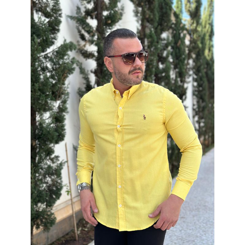 Camisa Manga Longa PRL Amarelo - 43069 - PORTAL DROP - ATACADO