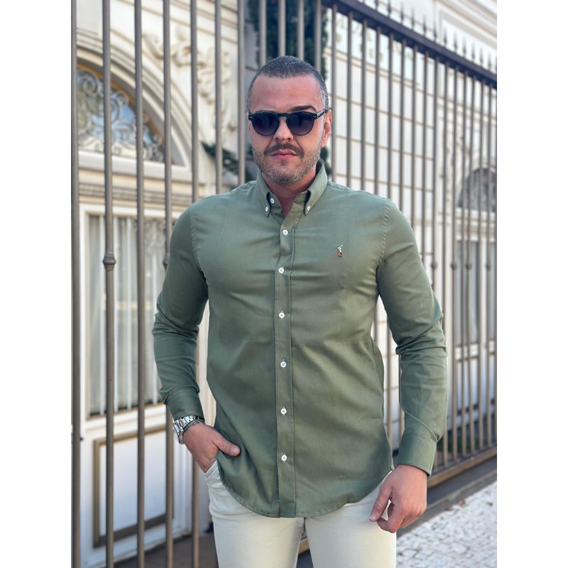 Camisa Manga Longa PRL Verde. - 43082 - PORTAL DROP - ATACADO