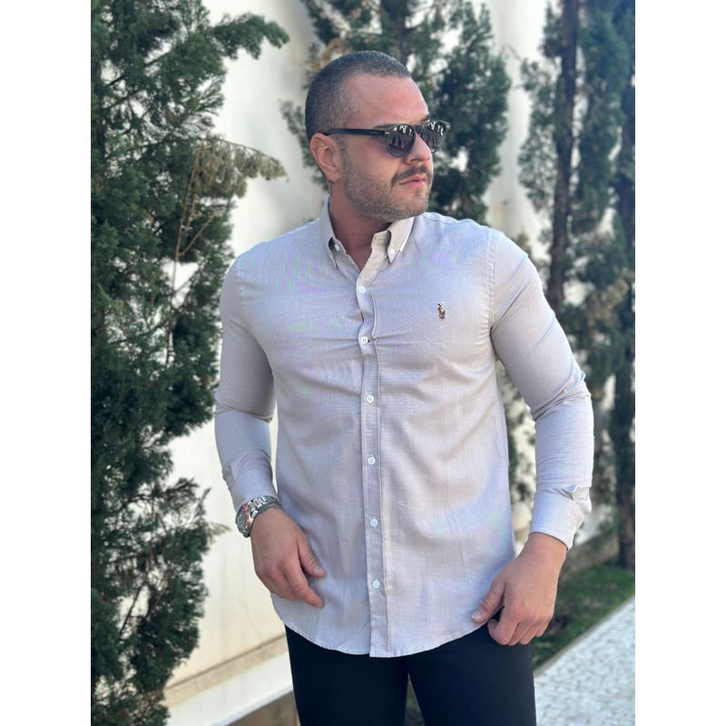 Camisa Manga Longa PRL Bege - 43088 - PORTAL DROP - ATACADO