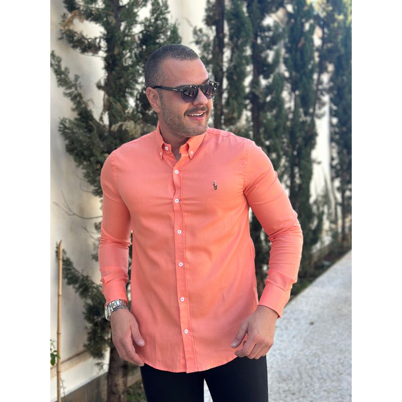 Camisa Manga Longa PRL Salmão - 43095 - PORTAL DROP - ATACADO