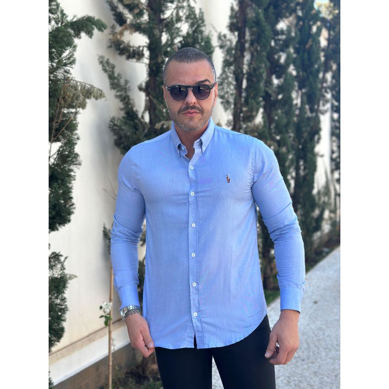 Camisa Manga Longa PRL Azul. - 43100 - PORTAL DROP - ATACADO
