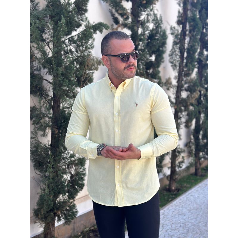 Camisa Manga Longa PRL Amarelo - 43112 - PORTAL DROP - ATACADO