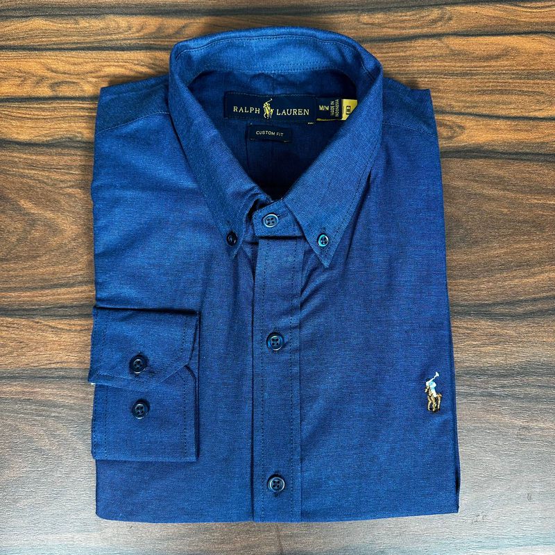 Camisa Manga Longa PRL Azul - 43114 - PORTAL DROP - ATACADO