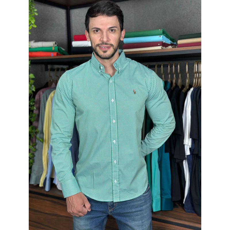 Camisa Manga Longa PRL Xadrez Verde - 43153 - PORTAL DROP - ATACADO