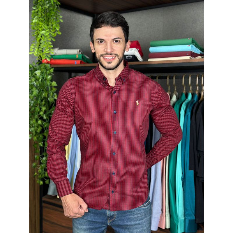 Camisa Manga Longa PRL Xadrez - 43156 - PORTAL DROP - ATACADO