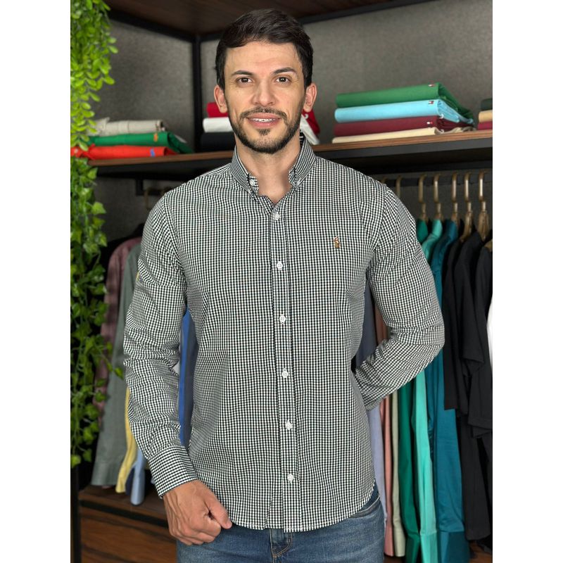 Camisa Manga Longa PRL Xadrez Preto - 43158 - PORTAL DROP - ATACADO