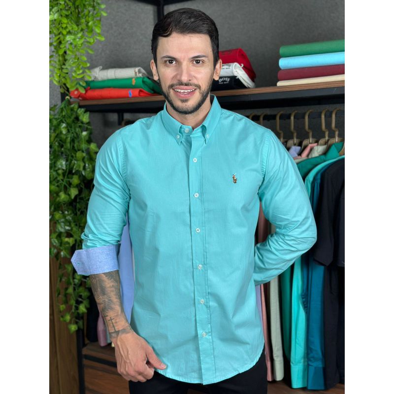 Camisa Manga Longa PRL Verde. - 43212 - PORTAL DROP - ATACADO