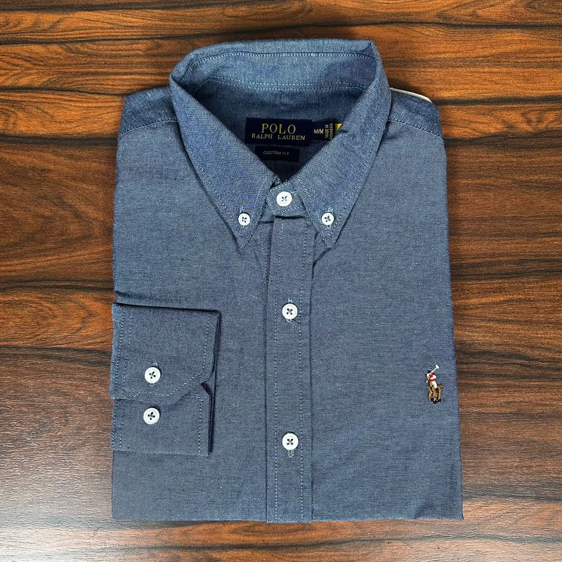 Camisa Manga Longa PRL Azul - 43322 - PORTAL DROP - ATACADO