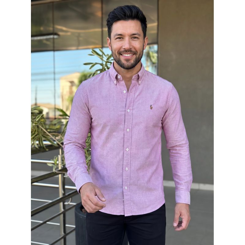 Camisa Manga Longa PRL Rosa - 43331 - PORTAL DROP - ATACADO