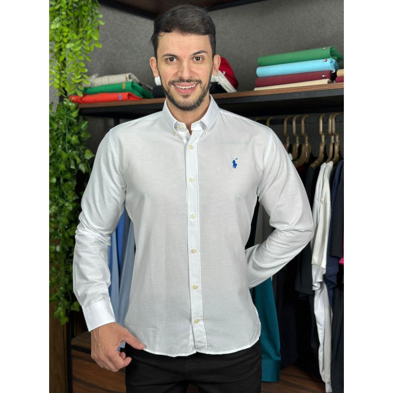 Camisa Manga Longa PRL Branco - 43353 - PORTAL DROP - ATACADO