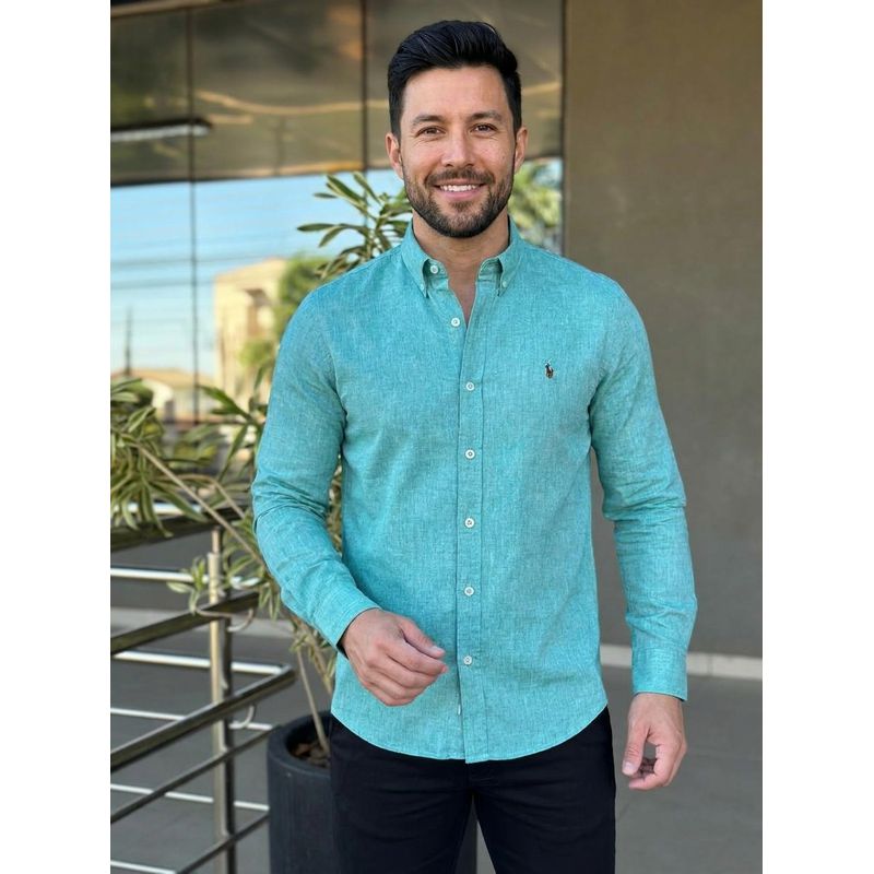 Camisa Manga Longa PRL Verde - 43360 - PORTAL DROP - ATACADO