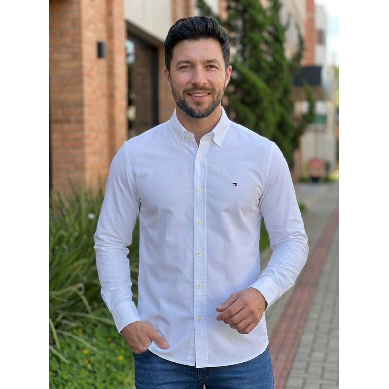 Camisa Manga Longa TH Branco - 43419 - PORTAL DROP - ATACADO