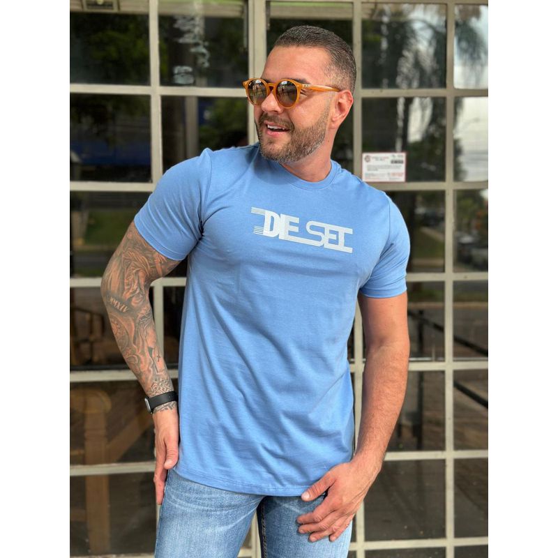 Camiseta Diesel Azul ⭐ - A-4344 - PORTAL DROP - ATACADO