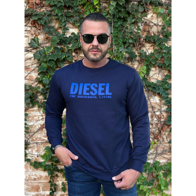 Blusa Moletom Diesel Azul - 4464 - PORTAL DROP - ATACADO