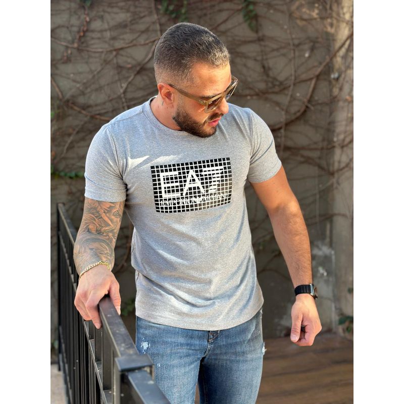 Camiseta Armani Cinza⭐ - C-4657 - PORTAL DROP - ATACADO
