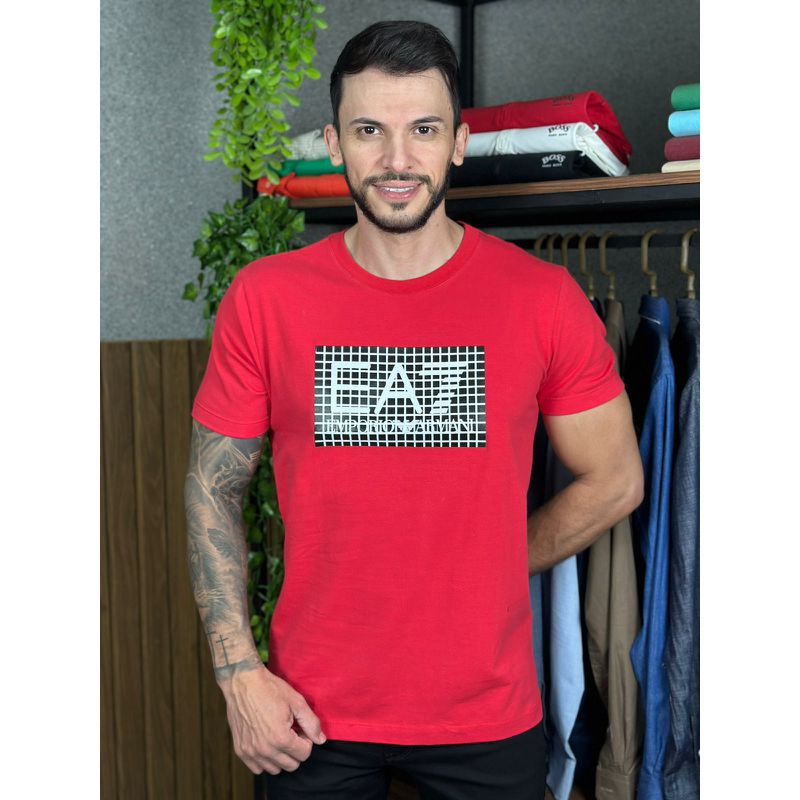 Camiseta Armani Vermelho. ⭐ - C-4659 - PORTAL DROP - ATACADO