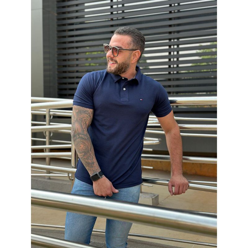 Polo TH Azul. - A-4801 - PORTAL DROP - ATACADO