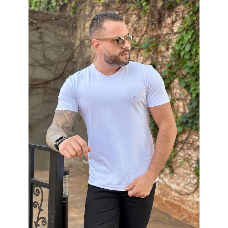 Camiseta TH Branco. - C-4836 - PORTAL DROP - ATACADO
