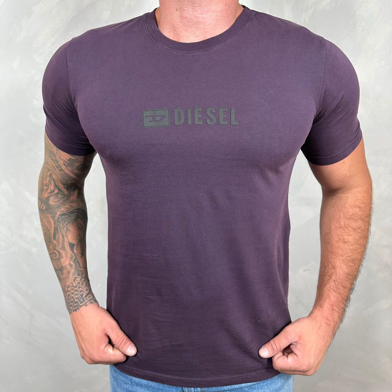 Camiseta Diesel Roxo. - B-4910 - PORTAL DROP - ATACADO