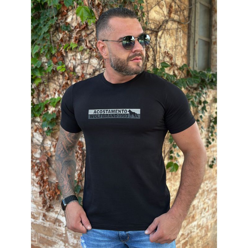 Camiseta ACT Preto DFC - 5189 - PORTAL DROP - ATACADO