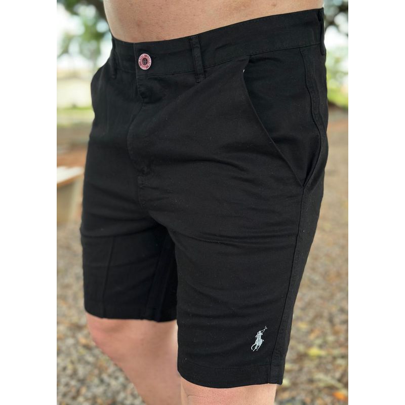 Bermuda Sarja PRL Preto - 5236 - PORTAL DROP - ATACADO