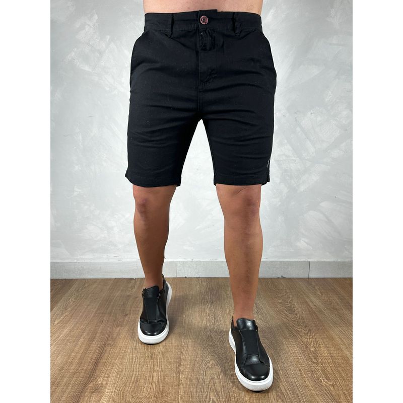 Bermuda Sarja PRL Preto. - 5236 - PORTAL DROP - ATACADO