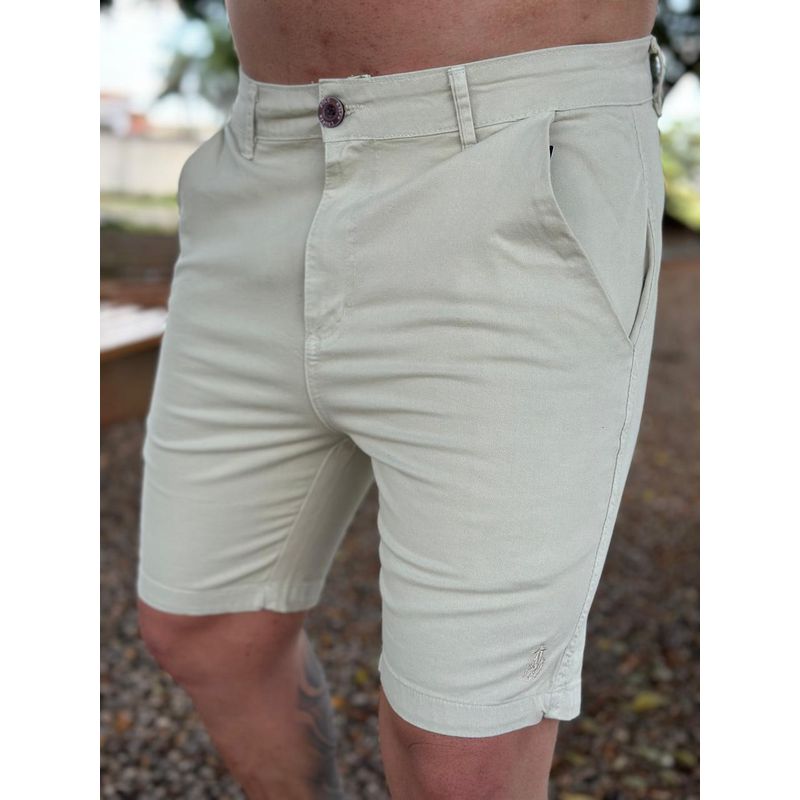 Bermuda Sarja PRL Creme - 5241 - PORTAL DROP - ATACADO