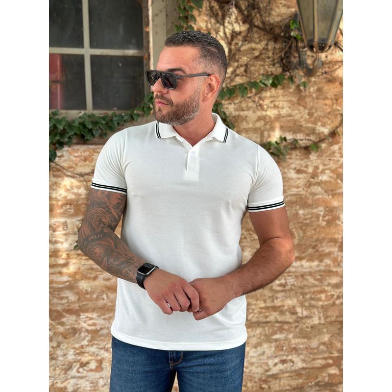 Polo Armani Branco - A-5243 - PORTAL DROP - ATACADO