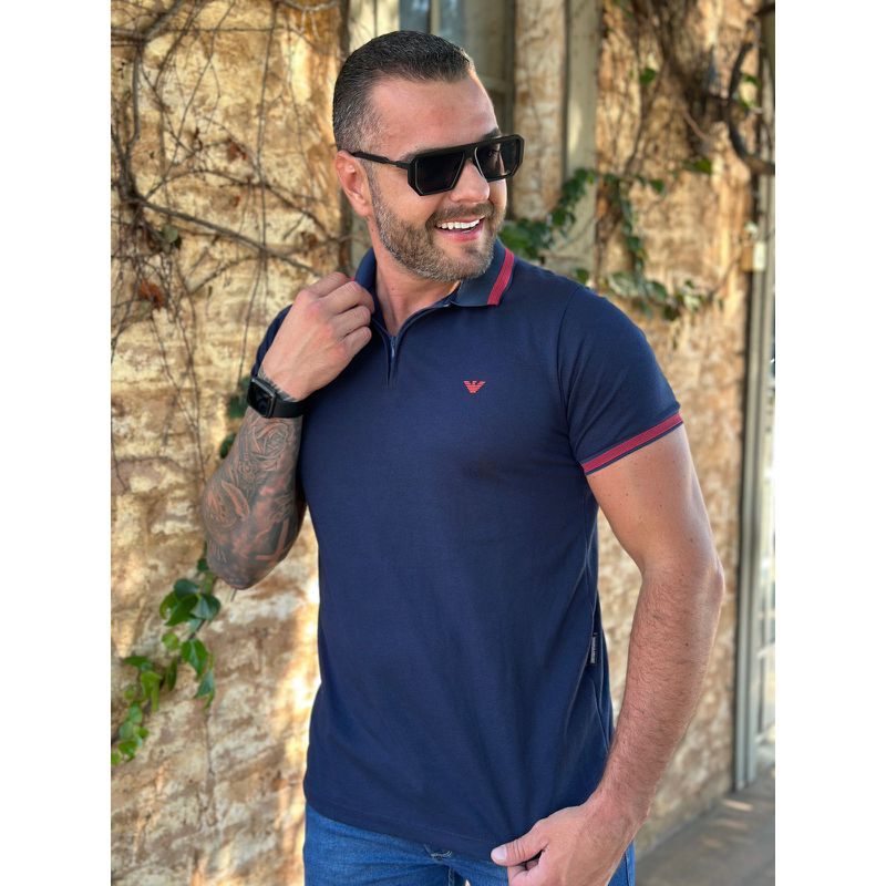 Polo Armani Azul - A-5312 - PORTAL DROP - ATACADO