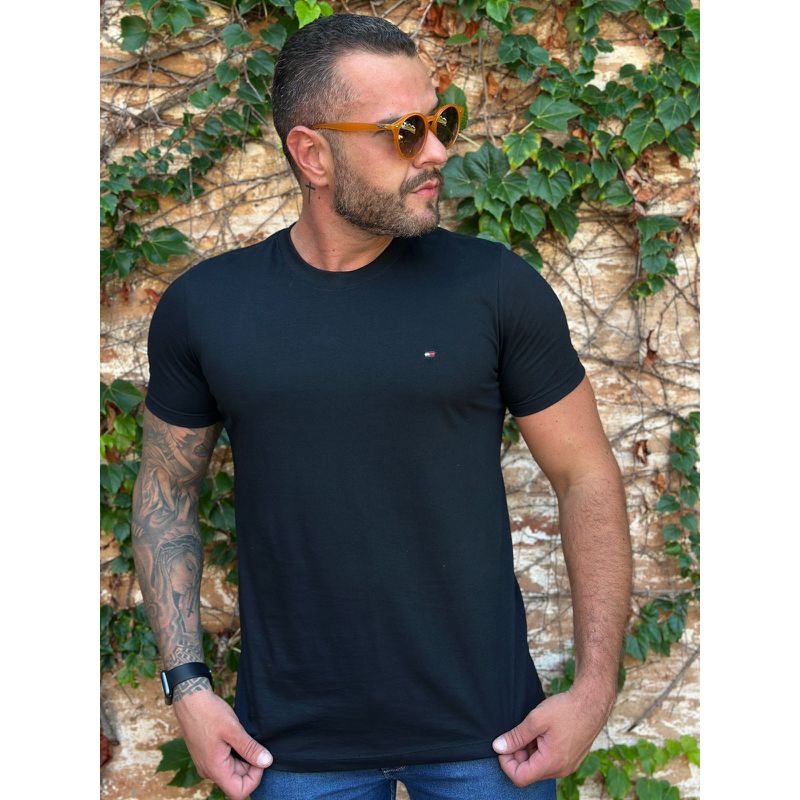 Camiseta TH Preto - C-5347 - PORTAL DROP - ATACADO