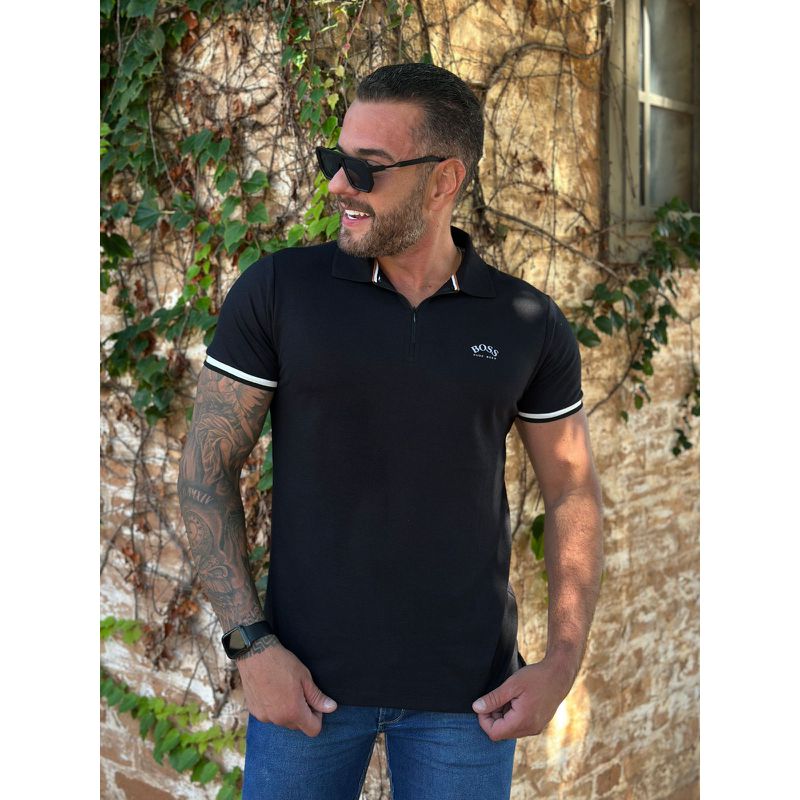 Polo HB Preto - A-5352 - PORTAL DROP - ATACADO