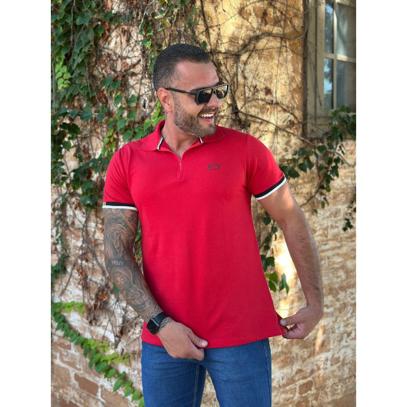 Polo HB Vermelho - A-5354 - PORTAL DROP - ATACADO