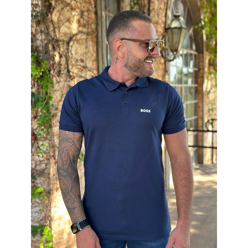 Polo HB Azul - A-5446 - PORTAL DROP - ATACADO